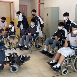 Students are being introduced to use a wheelchair by us.